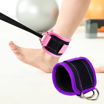 1 бр. каишки на глезените за кабелни оборудване За упражнения за краката Двойни маншети на глезените с D-образен пръстен за тренировки във фитнеса За укрепване на седалището на мускулите на краката