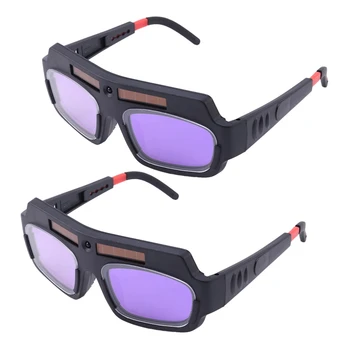 2 елемента Заваряване маска с автоматично затъмняване на слънчевата енергия, каска, защитни очила, заварчик, дуговые противоударные лещи за защита на очите