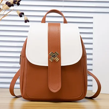 2023 Модни универсална женствена чанта от мека кожа на едното рамо, раница с голям капацитет, студентски чанта