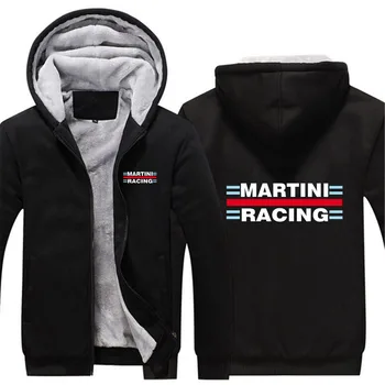 2023 Нови мъжки Martini Racing С принтом Зимни топли качулки от гъсто руно, удобно яке с цип, спортни облекла, модни блузи, палта