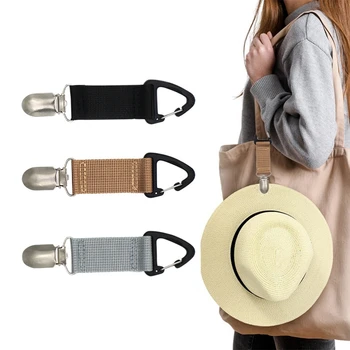 Бесколлекторный скоба за шапки, които могат да се мотае в чанта, раница, багаж, за възрастни, плажни аксесоари за пътуване на открито (черен)