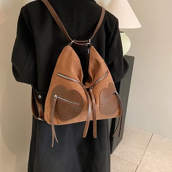 Ежедневна дамска чанта, чанти, мека реколта чанта през рамо от изкуствена кожа, ретро кафява чанта-тоут, дамски чанти-незабавни посланици