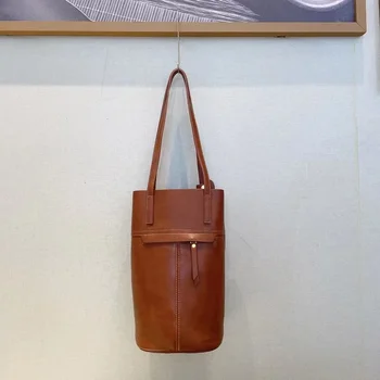 Есенна висококачествени Текстурирани кожена чанта-кофа с голям капацитет, дамски модерна чанта, дамска чанта на рамото, дамска чанта, Госпожа портфейл