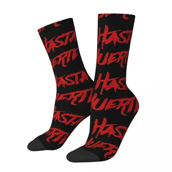 Забавни чорапи за скейтборд Anuel AA Real Hasta La Muerte от полиестер със средна тръба за жени и мъже