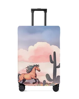 Калъф за багаж Horse Cactus Clouds, еластичен калъф за куфара, торбичка за прах за багаж за 18-32-инчов пътя на куфара