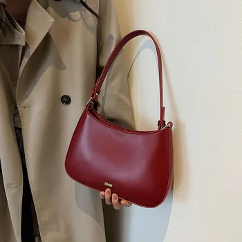 Луксозна дамска чанта от изкуствена кожа, червена чанта с горната дръжка, trend Коледен подарък, Луксозен женски клатч, чантата за пазаруване 2024, женствена чанта