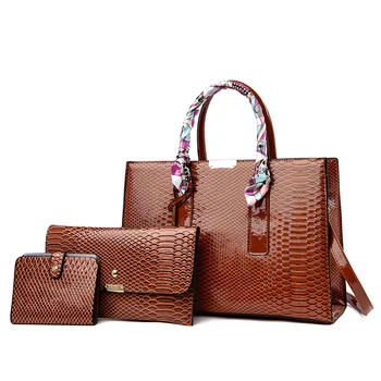 Луксозни Дамски чанти от изкуствена кожа, дизайнерски дамски чанти, комплект от 3 теми, чанти-незабавни посланици през рамо дамски чанти-тоут голям капацитет, чанта през рамо