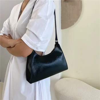 Модерна елегантна чанта за пазаруване, Ретро Ежедневни дамски чанти през рамо, дамски кожени обикновена чанта на верига за жени 2024