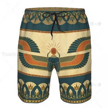 Мъжки плажни къси шорти за плуване в Древен Египет, спортни шорти за сърф, бански костюми