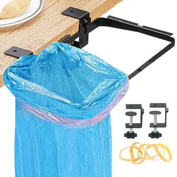 преносим държач на торбата за боклук, Тежкотоварни рафтове за съхраняване на торби за боклук, висококачествен метален органайзер за торби за боклук, кухня, трапезария, градина на открито