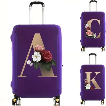 Пътен лилаво чанта за багаж с писмото по образец, защитен калъф, еластичен, се нанася върху 18-32-инчов пътна чанта за багаж, аксесоари за пътуване