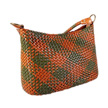 Реколта кожена чанта Genune ръчно изработени чанти-тоут, благородна жена кошница, пазарски чанти, чанта за колички