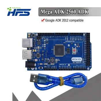 Такса Mega 2560 R3 16AU 2012 дънната платка Google Open ADK (за съвместим Mega 2560 ATmega2560-16AU + USB кабел