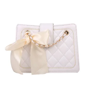Чанта с копринен шал дамски нова модерна чанта с диамант решетка, текстурная чанта през рамо, чанта под мишниците, чанта през рамо