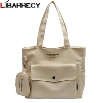 Чантата е с голям капацитет, дамски холщовая чанта през рамо, дамски чанти-кофи, ежедневни големи чанти, луксозна чанта за чанта и портфейл
